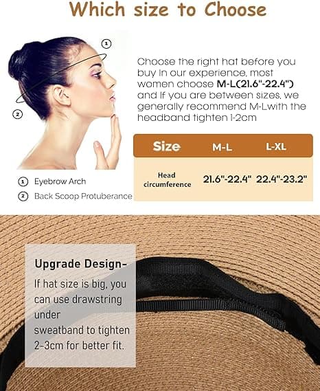 Dame Sol Stråhat Bred Skygge Sommerhat Sammenfoldelig Pakbar Floppy Strandhatte til Kvinder