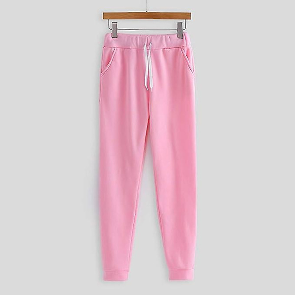 Mode Loungeset för kvinnor Modekläder 2-delad sweatsuit Långärmad tröja Långbyxor Pink 2XL