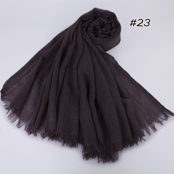 Dam Scarf Sjal 2022 Bomull Linne Enfärgad Tr Bomull Koreansk stil 23# Coffee 190cm