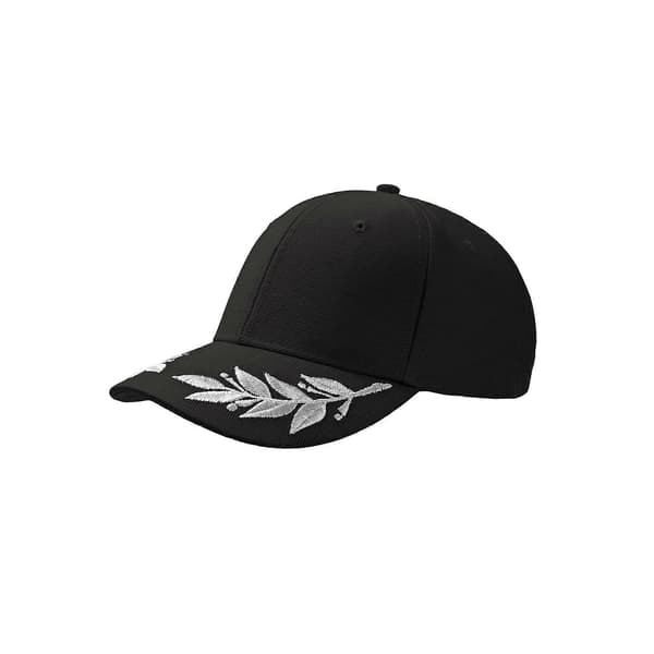 Broderad keps med lagerkrans Black One Size