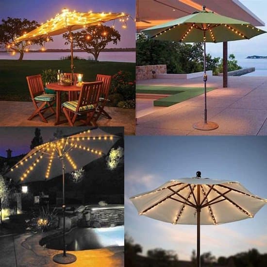 Solcellebelysning for parasoller – Trådløs klipsbelysning – Vanntett og solcelledrevet – 13 LED-er – 2,6 m lang – Egnet for parasoller