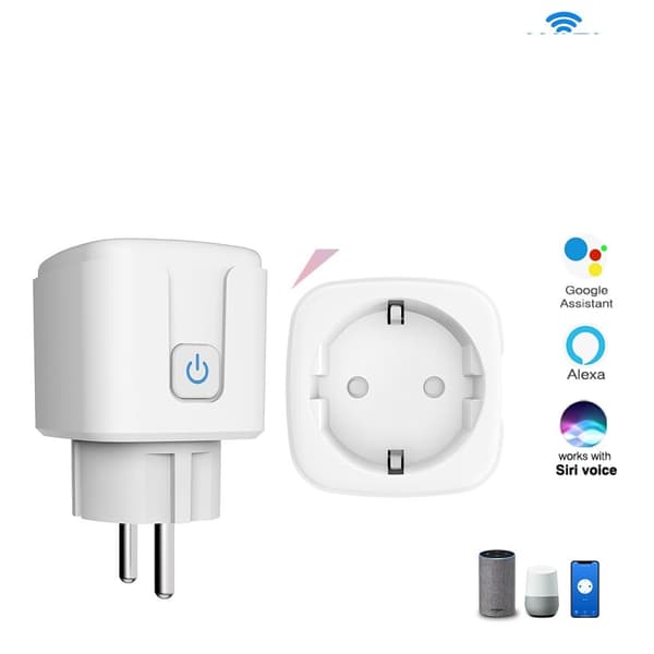 Smartplugguttak kompatibel med Alexa, Google Assistant, app- og stemmestyring, ZigBee-hub kreves, EU (16A)