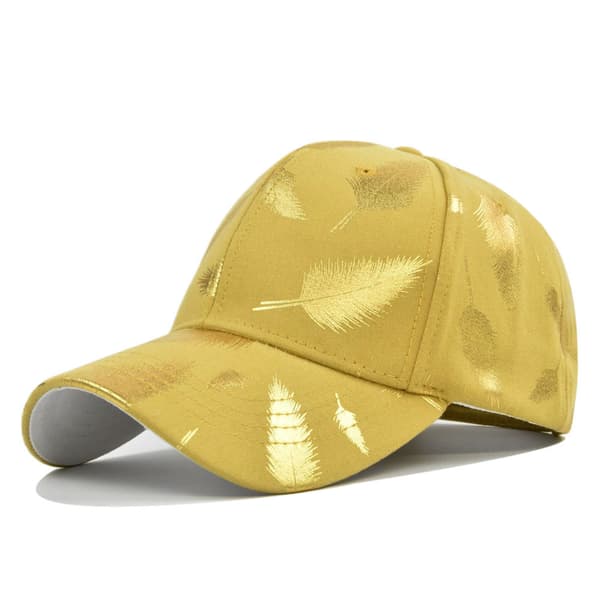 Golden Leaf printed cap koreansk stil bronzing cap Student Peaked Cap Dome Solhatt Partihandel Cp8332Pink Adjustable