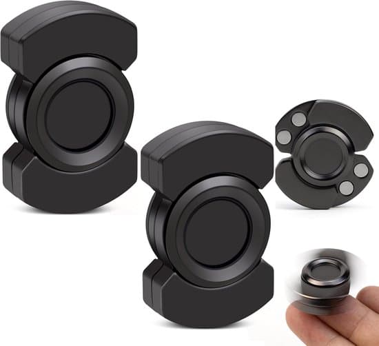 2 stk. 3-i-1 Fidget Spinner Legetøj Spinner, Slider og Pusher – Rustfrit Stål Lejer Ultrastabil Rotation – Reducerer Stress – Forbedrer Koncentrationen