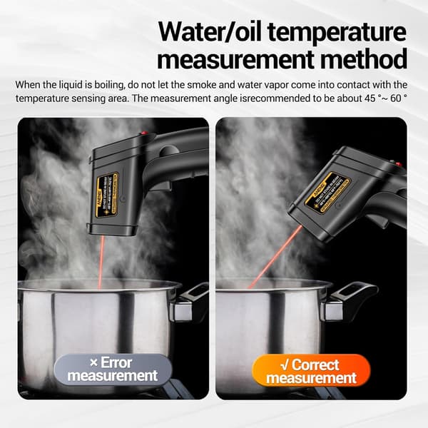 Infrarødt Termometer, -50°C til 400°C (-58°F til 752°F) Digital Laser Infrarødt Termometerpistol BLACK