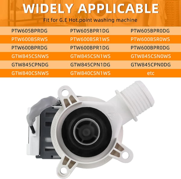 WH23X24178 B40-3A01 Afløbspumpe til vaskemaskine, passer til G-E/Hot-point vaskemaskine