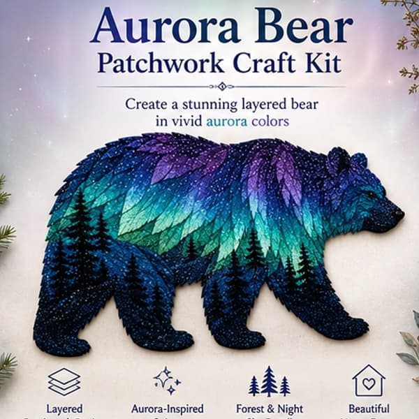 Nordlys Dyreliv DIY Patchwork Kit, Lagdelt Stof Dyrehåndværk