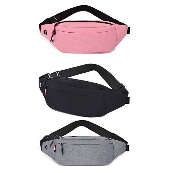 Herr Man Midjeväska Pack Grå Casual Funktionell bältesväska Stor B Gray