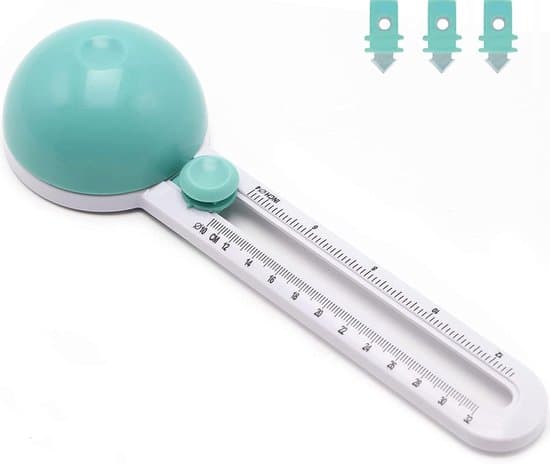 Sirkelkutter med 3 erstatningsblader – Justerbar kompasskutter (10 cm – 31,75 cm) – For kutting av papir og bilder – Grønn