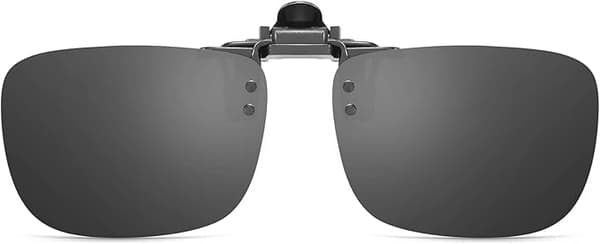 2 stk. polariserede clip-on solbriller rammeløse flip-up linser