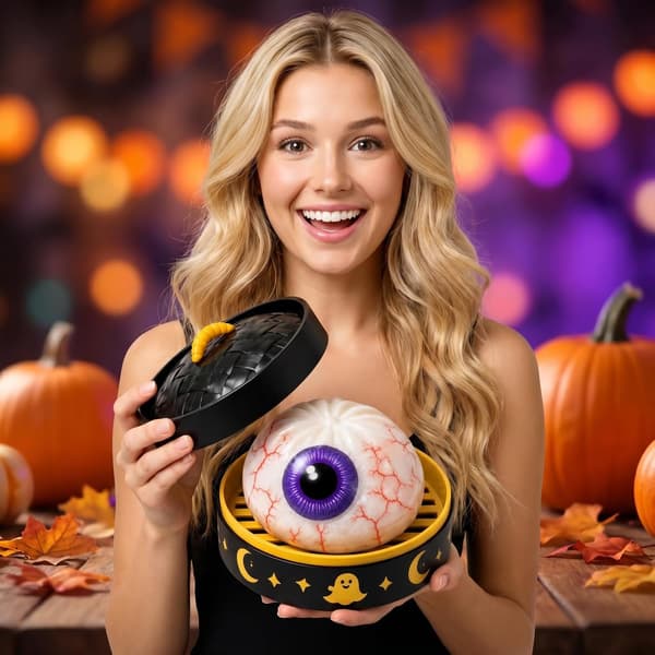 Halloween Spooky Ghost Dumpling, Dumplings Squish med Steamer Stressbolde Stressaflastning Fidget Sensorisk til Helligdags- og Fødselsdagsgaver