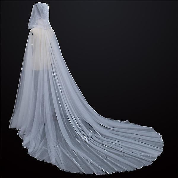 Bröllopshuva Kappa Lång rygg Bröllop Cape White