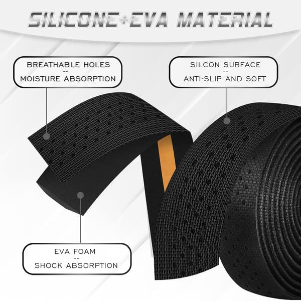 Silikon EVA Landeveissykkel Styretape Komfort Drop Bar Wraps 2 stk