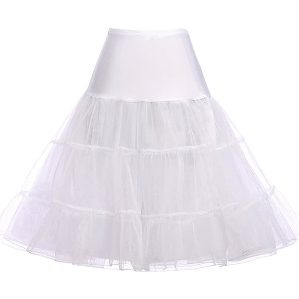50-tals underkjol Rockabilly Dress Crinoline Tutu för kvinnor White S