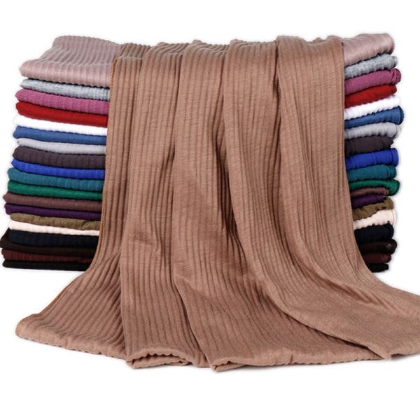 Scarfsjal för kvinnor 2022 höst och vinter Monokrom merceriserad bomull veckad 6# camel 180cm