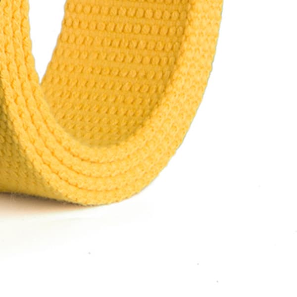 Bälte canvas tyg 44 skärp herr/dam/barn svart /  - yellow silver spänne