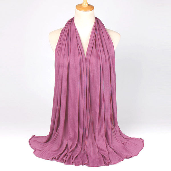 Scarfsjal för kvinnor 2022 höst och vinter Monokrom merceriserad bomull veckad 7# pink purple 180cm
