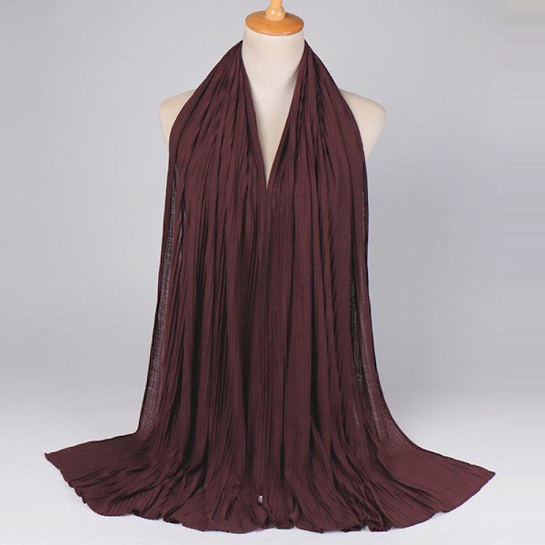Scarfsjal för kvinnor 2022 höst och vinter Monokrom merceriserad bomull veckad 15# deep burgundy 180cm