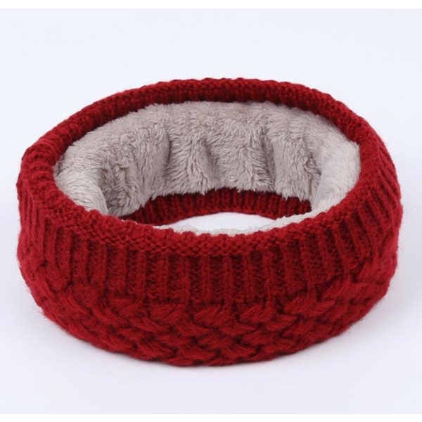 Fluffig Stickad Halsduk - Super Stiligt, Perfekt för Höst/Vinter red one size