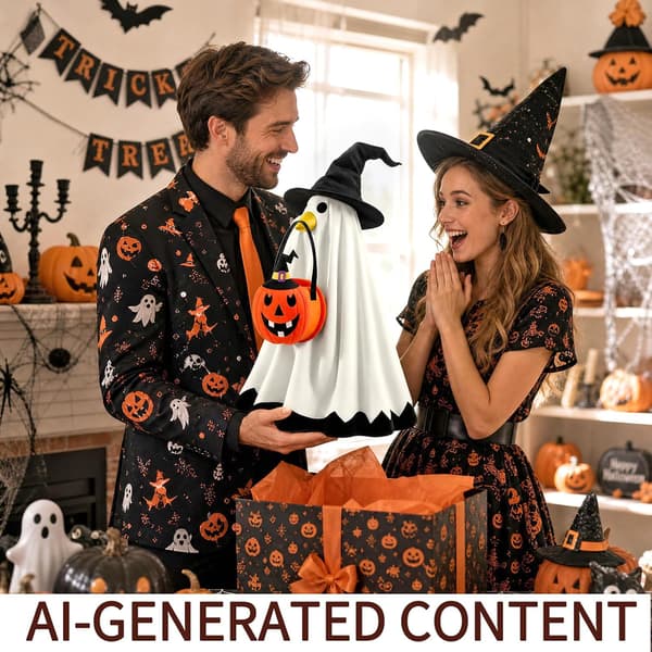 Halloween-outfit til havegås med slikpose, passer til 23\" statue, udendørs dekoration