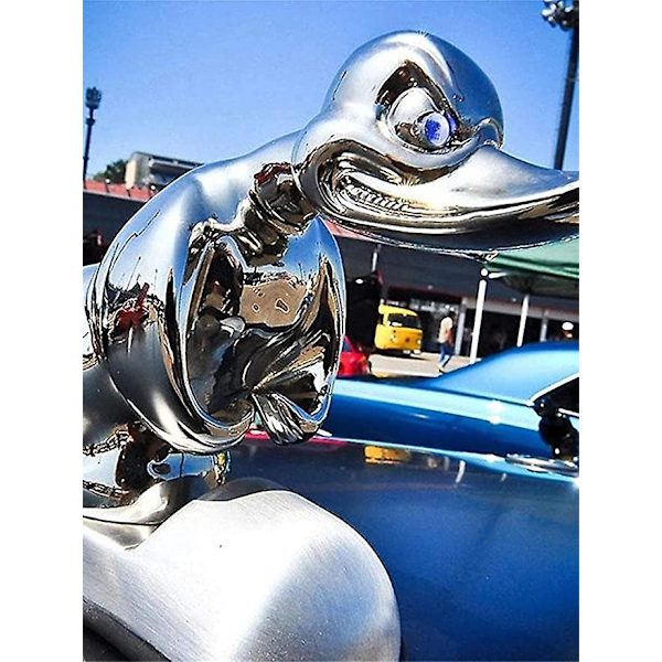 Angry Duck Hood Ornament, Legering 3d Funny Duck Hood Ornament Car Bonnet Ornament, Självhäftande Duck Car Emblem, Metal Duck Staty