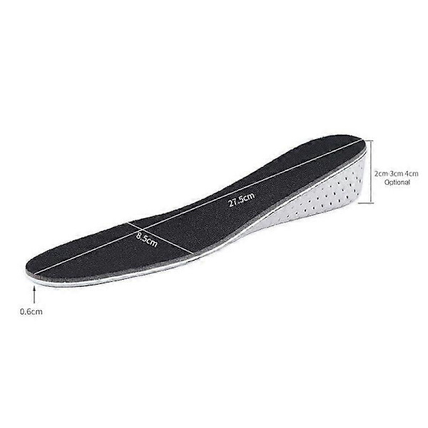 Skoindlæg / Bliv Højere - Såler - 2cm, 3cm, 4cm Sort 3cm