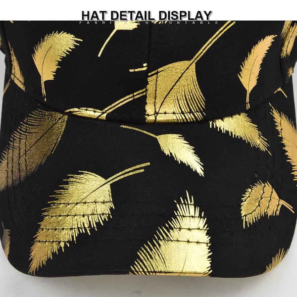 Golden Leaf printed cap koreansk stil bronzing cap Student Peaked Cap Dome Solhatt Partihandel Cp8332Pink Adjustable