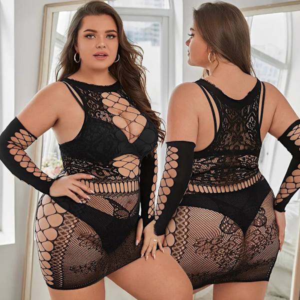 Plus Size Fishnet Bodystocking Open Bra Crotchless Underwear For Sex Lace Transparent Lingerie Bodysuit Erotic Mujer Sexy Women Gold One Size