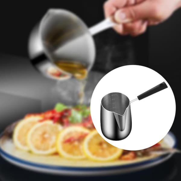 Minikastrull - 1000ml - 304 rostfritt stål - Hällpip - Lämplig för alla spishällar
