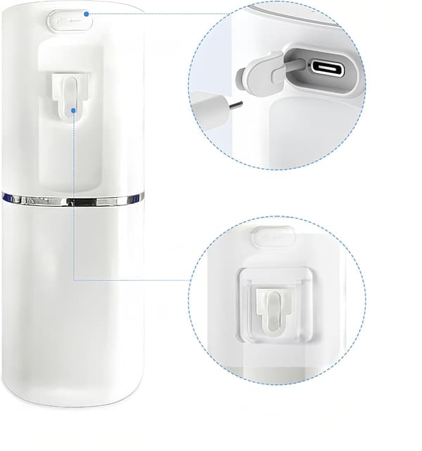 Automatisk sæbedispenser, berøringsfri genopladelig flydende sæbedispenser med 4-trins justerbar volumen, infrarød sensor, vægmontering, 380 ml