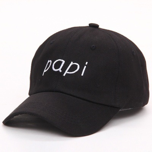 PAPI-broderad baseballkeps böjd brätte-hip-hop-hatt black