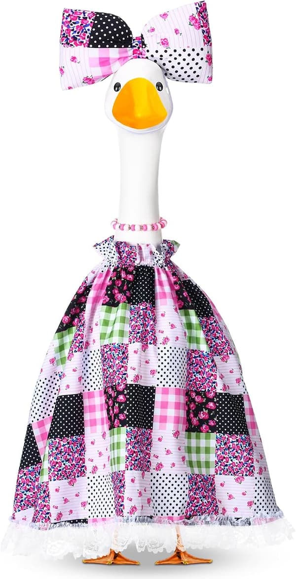 Blomstret Patchwork Veranda Gåseoutfit 23 Tommer Gåsekjole Tøj