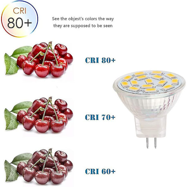 12v 3w Mr11 LED-lampor motsvarande 20-30w halogenlampor, Gu4.0-bas, varmvit (3000k, 6-pack)