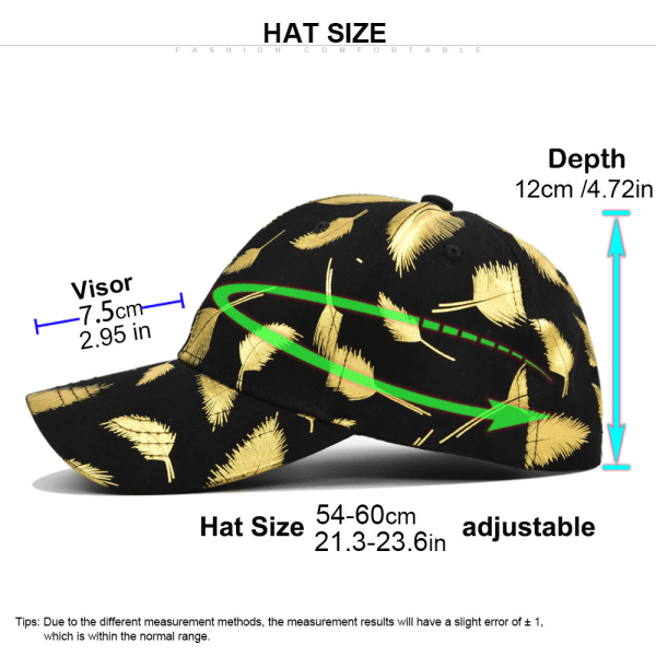 Golden Leaf printed cap koreansk stil bronzing cap Student Peaked Cap Dome Solhatt Partihandel Cp8331Black Adjustable