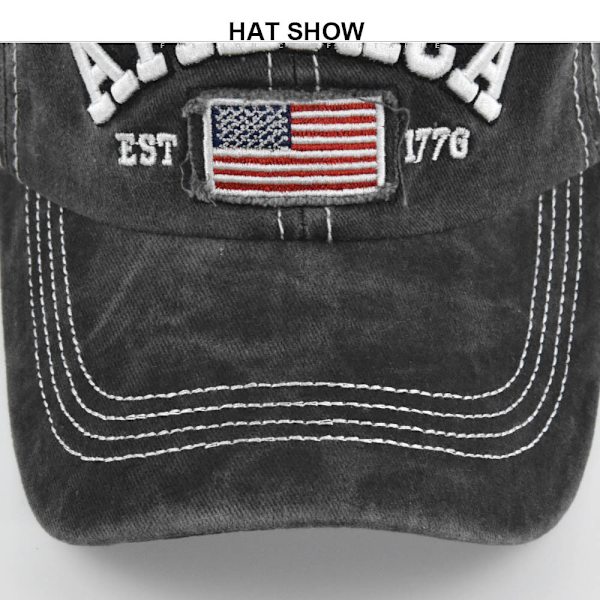 Distressed Broderad Baseball Cap Amerika Broderad Baseball Cap Amerikanska flaggan Retro Duck Tongue Hat Partihandel Cb3277ArmyGreen Adjustable