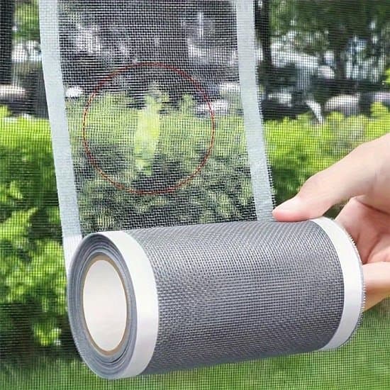 Netreparationstape - 15 cm x 10 m - Vinduesnet og myggenet