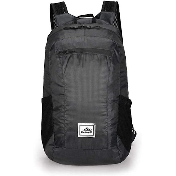 20l lätt bärbar hopfällbar ryggsäck Vattentät ryggsäck hopfällbar väska Ultralätt utomhuspack för kvinnor män Resor Vandring-svart_41*16 * 24cm