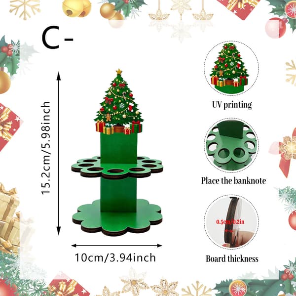 Julepengeholder for kontantgave - Pengeboks kontantkake til jul (juletre)