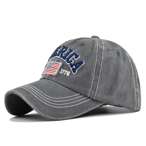 Distressed Broderad Baseball Cap Amerika Broderad Baseball Cap Amerikanska flaggan Retro Duck Tongue Hat Partihandel Cb3277ArmyGreen Adjustable