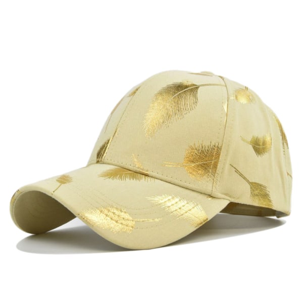 Golden Leaf printed cap koreansk stil bronzing cap Student Peaked Cap Dome Solhatt Partihandel Cp8335White Adjustable