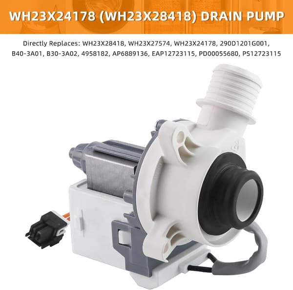 WH23X24178 B40-3A01 Afløbspumpe til vaskemaskine, passer til G-E/Hot-point vaskemaskine