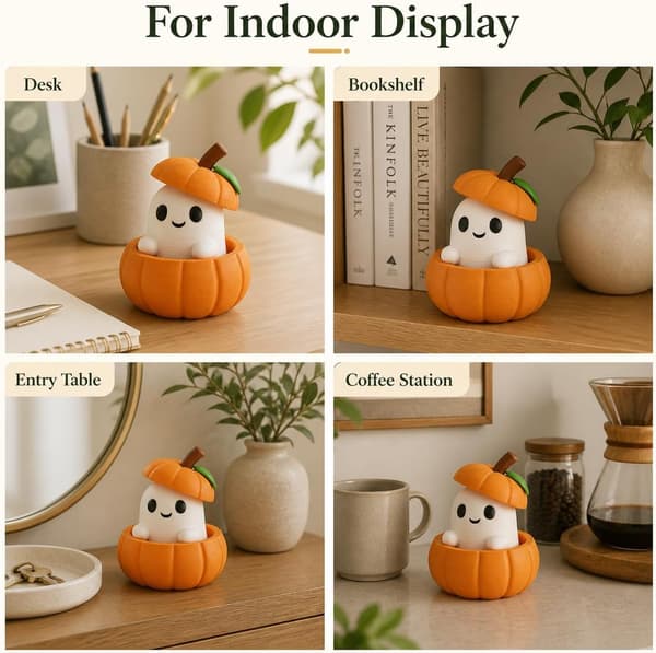 Mini gresskarspøkelsesfigur for Halloween-skrivebordsdekor