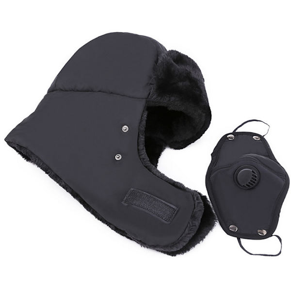 Män Trapper Aviator Hat Winter Warm med mask Öronlapp Cap Red