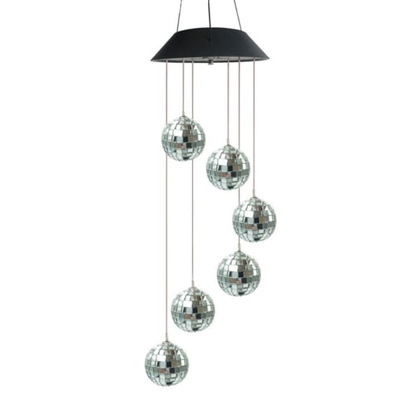 Hängande LED Solar Wind Chimes Lights Mirror Ball
