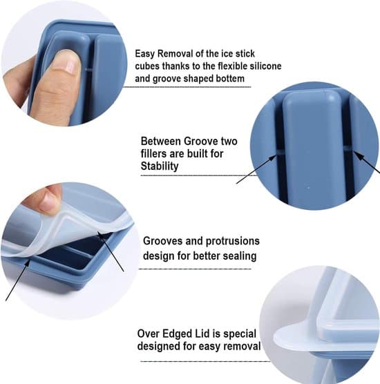 Isbitsform med lock - lätt att lossa återanvändbar isbit - isbitsform i silikon - isbitsformar - 10 hål - BPA-fri - isformar - 3-pack