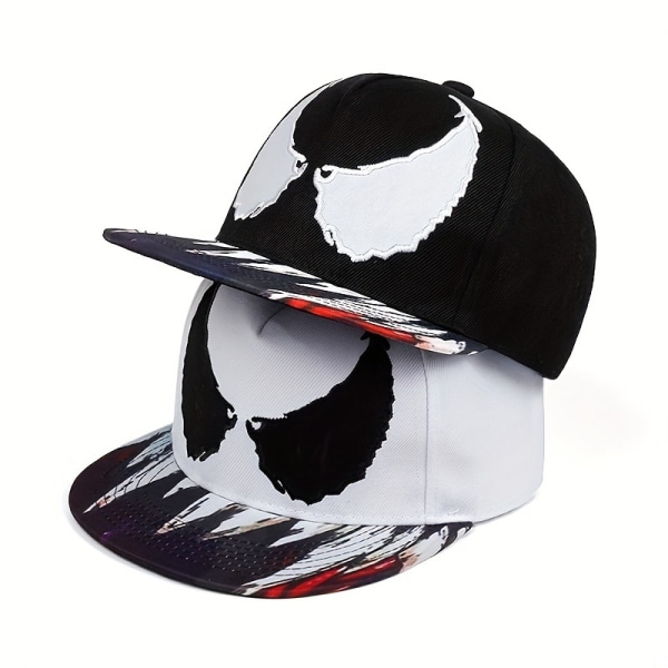 Vingar broderad cap Hiphop-hatt med platt kant Venom cap printed nyans tidvattenhatt black