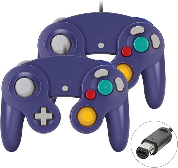 Gamecube Gamepad, 2-pak klassisk gamepad med vibrationsjoystick
