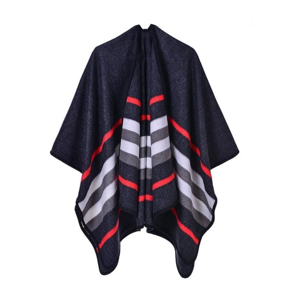 Tjocka Sjal Wrap Öppen Front Lång Vintertröja Kappa för Dam