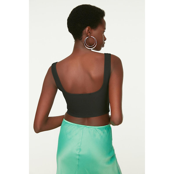 Trendyol Blus Enkel Sweetheart Standardärm Basic Black 34