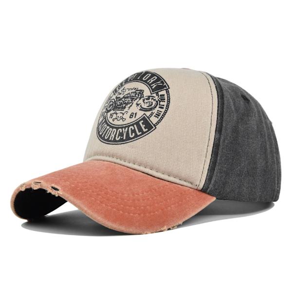 graffititryck cap sliten tvättad nödställd cap färgmatchande cap diskettmössa böjd brätte toppad cap Cp8954Brown Adjustable